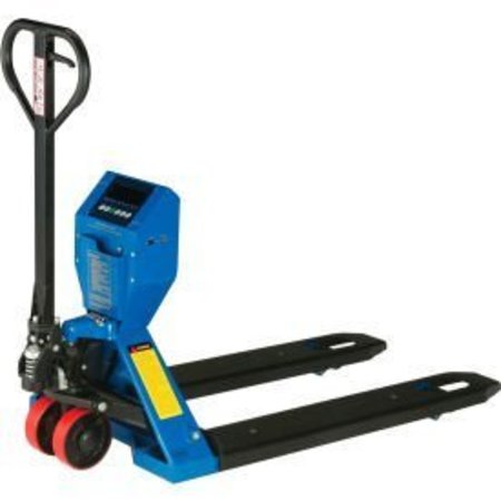 GLOBAL EQUIPMENT Global Industrial„¢ Low-Profile Pallet Jack Scale Truck, 27"W x 48"L Forks, 5000 Lb. Capacity HPW20L
